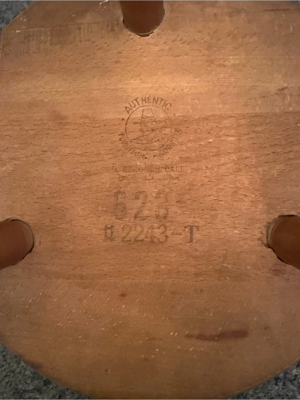Vtg Authentic Furniture Mid Century Three Legged Solid Maple Milking Stool